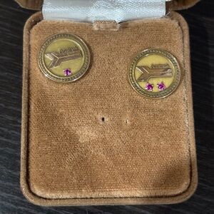 Amtrak Gold Pins with Gem Inserts